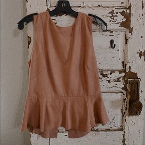 Soft pale pink suede sleeveless top